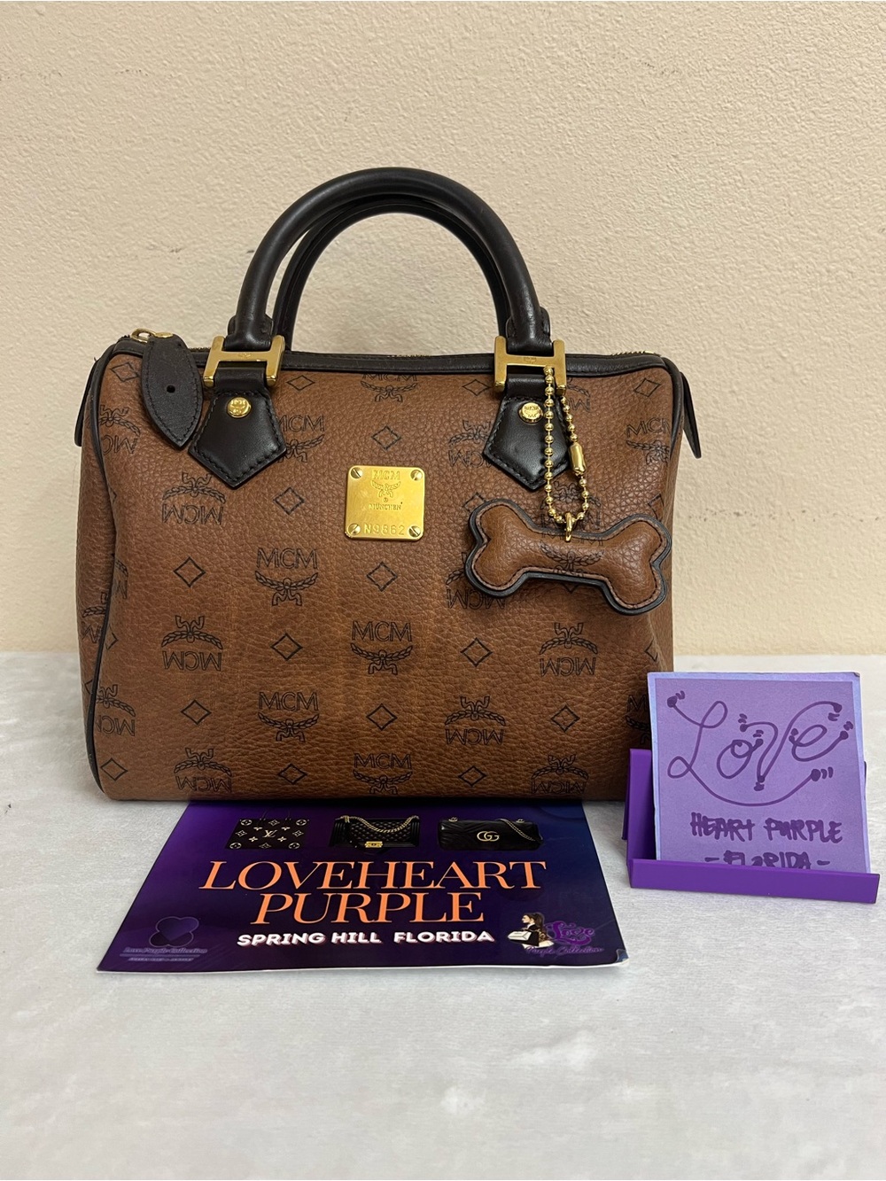 MCM Choco Boston 25 with Bone
